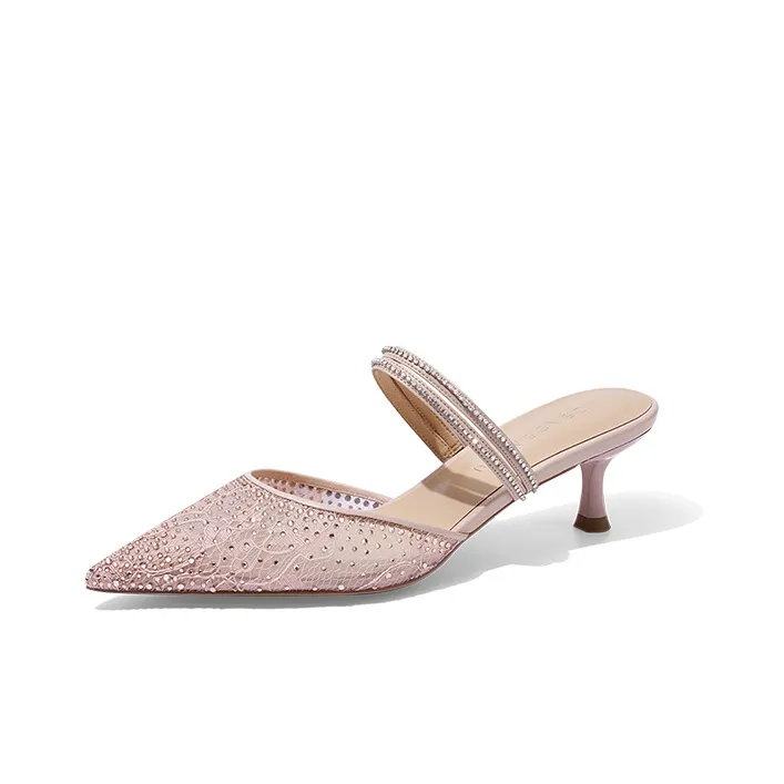 ZSAZSAZSU Diamond Rain Stylish Sandal 5cm Women's Pink-1