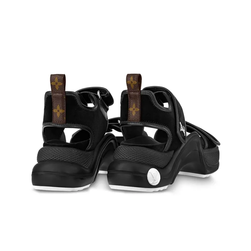 LOUIS VUITTON Lous Beach Sandals Women's Black-4