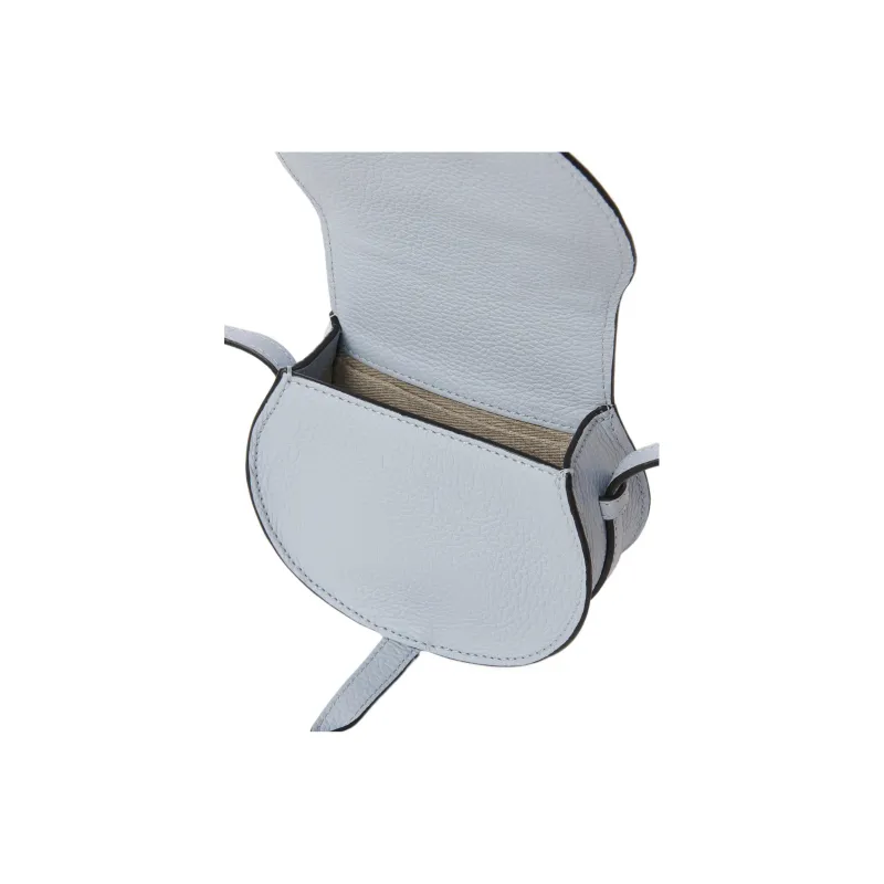 Chloe Marcie Brass And Grained Calfskin Saddle Bag Shoulder Bag Crossbody Bag Extra Mini Women's Light Blue-2