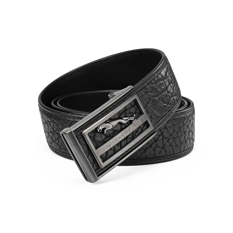 JAGUAR Stainless Steel Automatic Buckle Inner Trouser Belt Dress Pant Waistband Leather Belts Men's Width 3.7cm-1