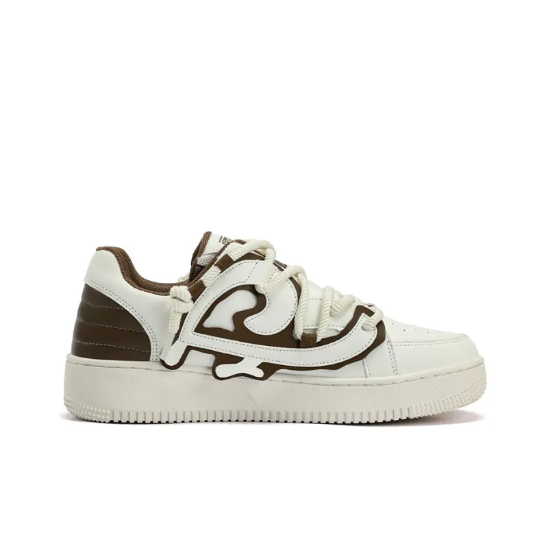 FLOSSIE Skateboard Shoes Unisex Low Top White Pink/White Black/White/Beige Khaki-7