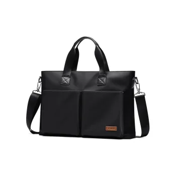 POLO Fabric Portable Briefcase Large Size Men's Black/Gray