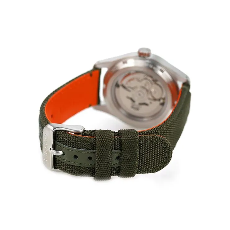 SEIKO Automatic Mechanical Movement Fabric Strap Watch Men's Watches Green Dial-2