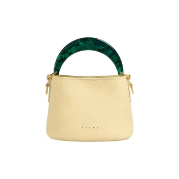 MARNI Venice Leather Bucket Bags Shoulder Bag Crossbody Bag Handbag Mini Women's Light Yellow