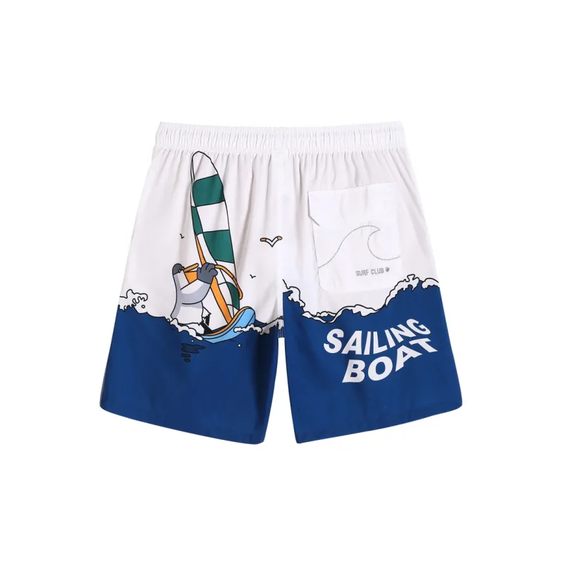 GAILANG Beach Shorts Men White-1