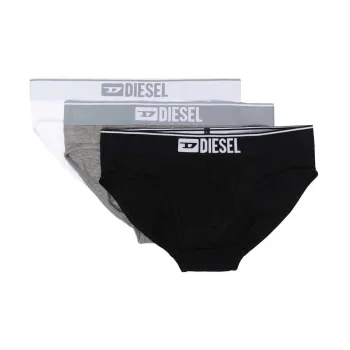 DIESEL Umbr Andre Three Pack Logo Embroidered Briefs Set