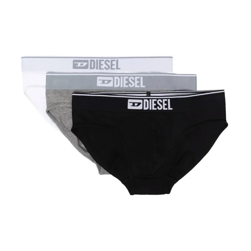 DIESEL Umbr Andre Three Pack Logo Embroidered Briefs Set-0