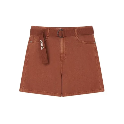 Teenie Weenie Denim Shorts Women's Brick Red