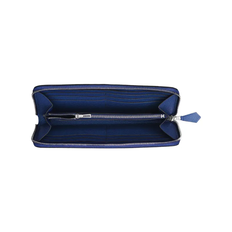 HERMES Epsom Calfskin Wallet Unisex 7T Electric Blue-1