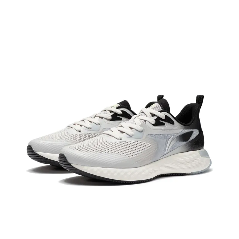 LiNing Slip Resistant Low Top Casual Running Shoes Men's White Black-2