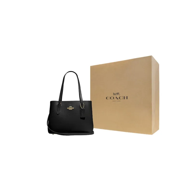 COACH Avenue Leather Tote Bag Shopping Bag Handbag Crossbody Bag Shoulder Bag Women's Black-6