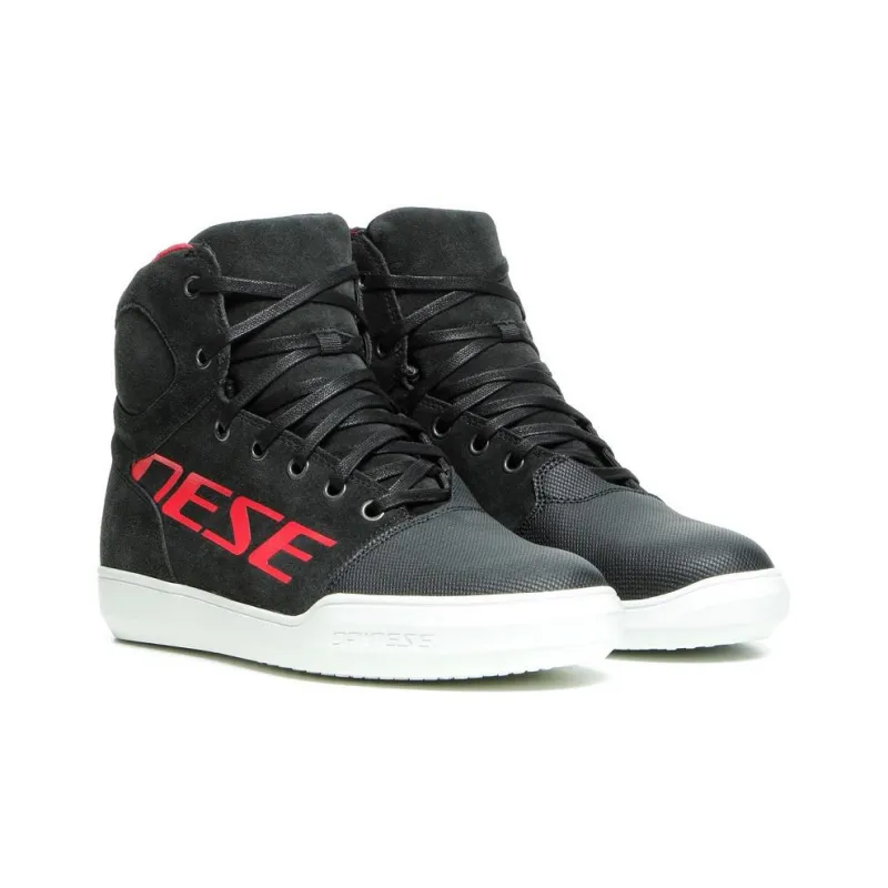 DAINESE York D Wp Anti Slip Wear Resistant High Top Skateboard Shoes Women's Red Black-1
