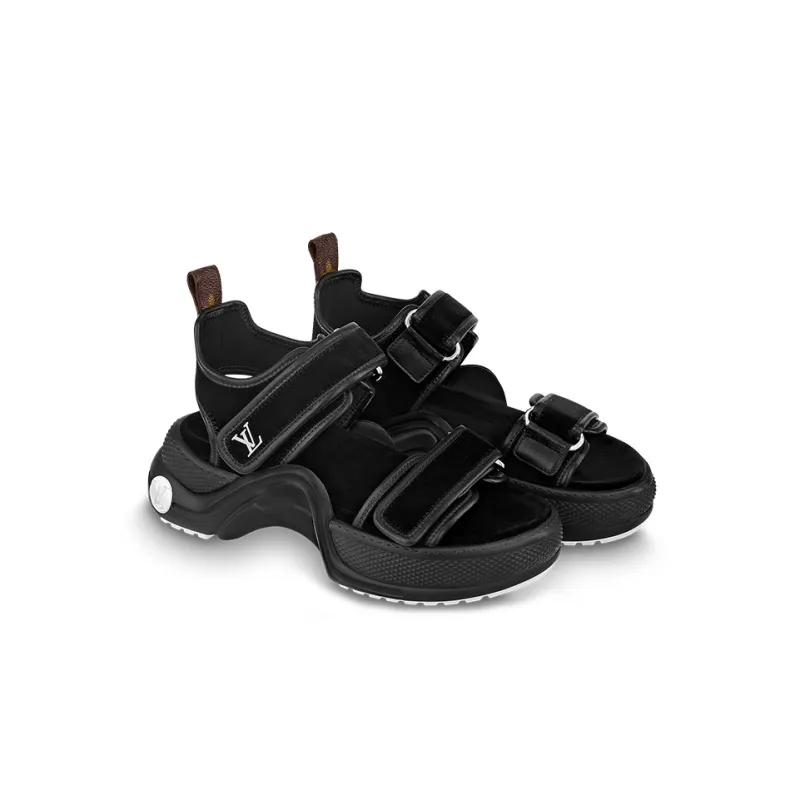 LOUIS VUITTON Lous Beach Sandals Women's Black-1