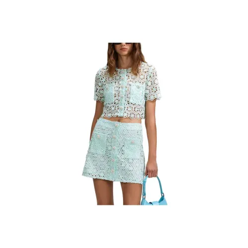 Self-portrait Crop Tops Women's Mint Green