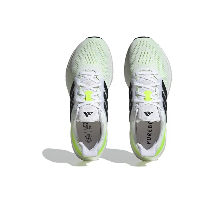 Adidas PureBoost 23 Shoes 'Cloud White Black Lucid Lemon'-3