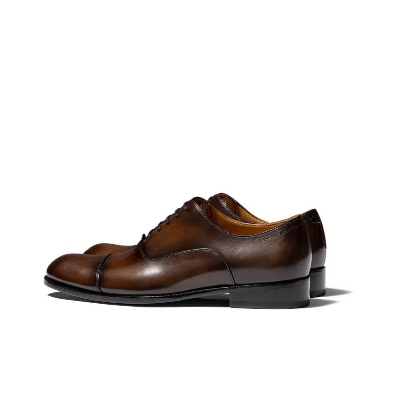 TRUFFAUT Vintage Polished Oxford Shoes Dress Shoes Men's Coffee Brown-2