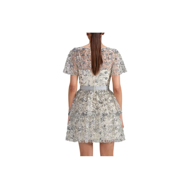 Self portrait Sequined Tiered Minidress-1