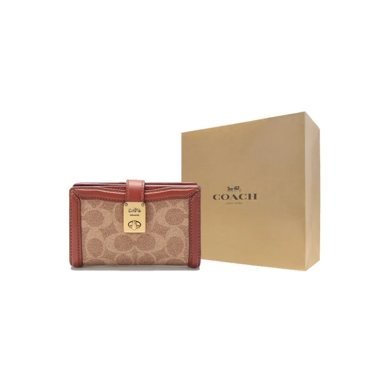 COACH Hutton Leather Handheld Wallet Regular Women's Rusty Brown-8