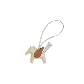 HERMES Rodeo Pegase Sheepskin Pendants Unisex Beige