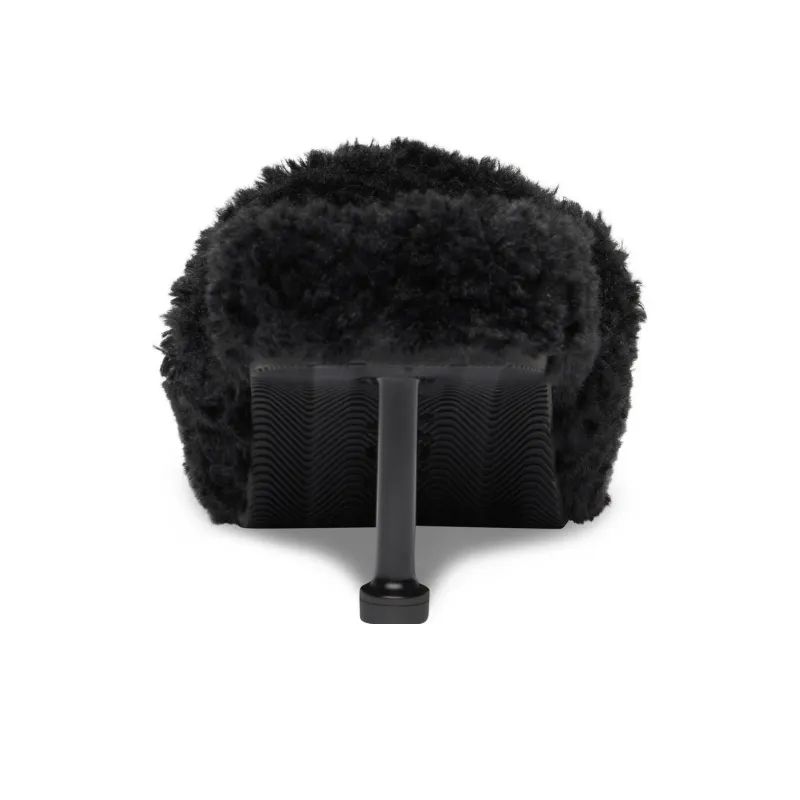 Balenciaga Embroidered-logo Fuzzy Mules-4