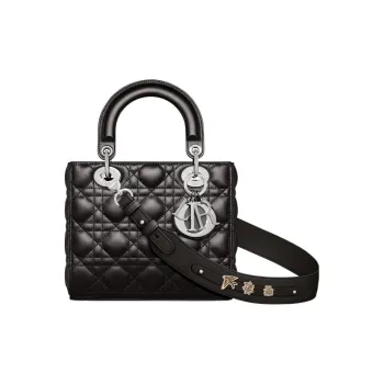 DIOR Lady DiorMy ABCDior Lambskin Lady Dior Bag, Shoulder Bag, Crossbody Bag, Handbag Small Size Women's Black