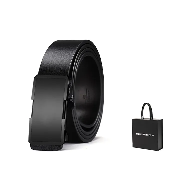 FREE RABBITⅡ Buttonless Automatic Buckle Youth Business Cow Leather Leather Belts Men's 3.3cm-8