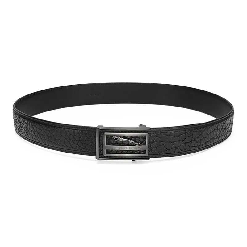 JAGUAR Stainless Steel Automatic Buckle Inner Trouser Belt Dress Pant Waistband Leather Belts Men's Width 3.7cm-3