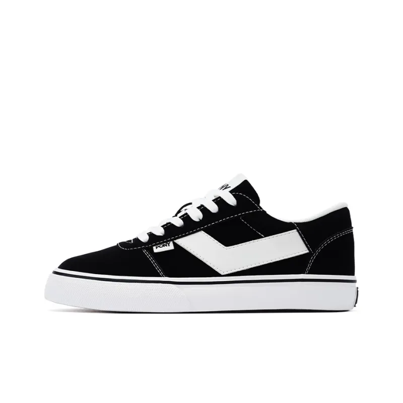 PONY SKATE Cushioned Slip Resistant Low Top Skateboard Shoes Unisex Black-0