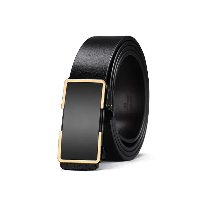 FREE RABBITⅡ Buttonless Automatic Buckle Youth Business Cow Leather Leather Belts Men's 3.3cm-5