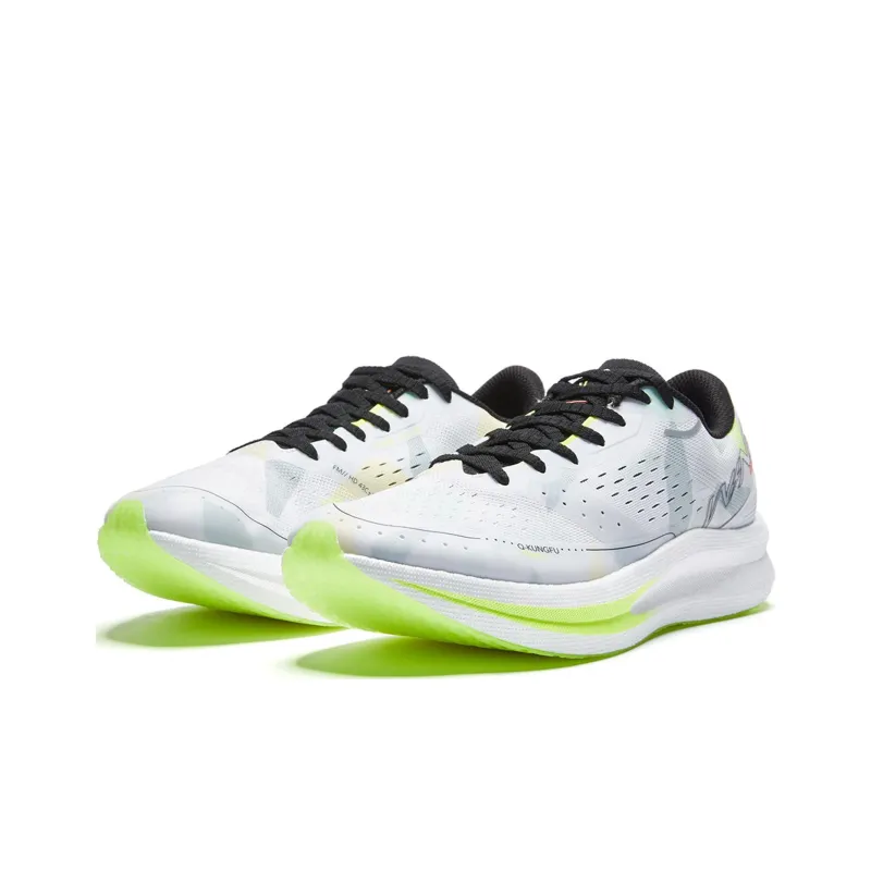 QIAODAN Strong Winds 1.0 Anti Slip Wear Resistant Low Top Running Shoes Men's Gray Green-2