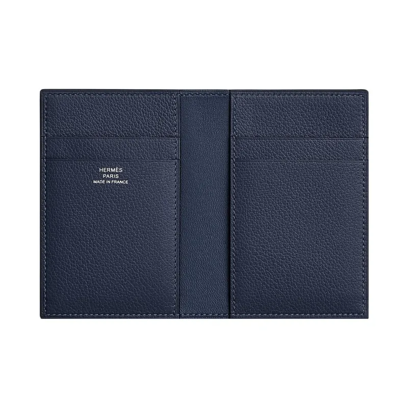 HERMES MC² Euclide Epsom Calfskin Coin Purse Foldable Card Holder Men's Thyme Green/Midnight Blue-1