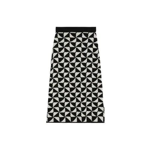 'S MAX MARA Casual Long Skirts Women's Black/White