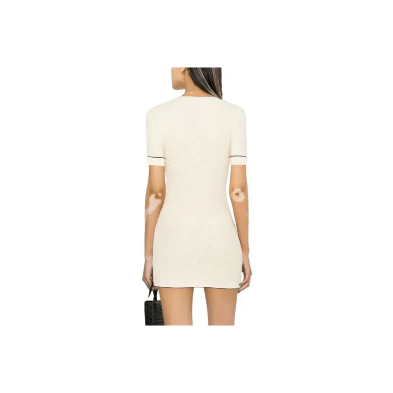 Self portrait Short Sleeved Dresses Women's Ecru-1
