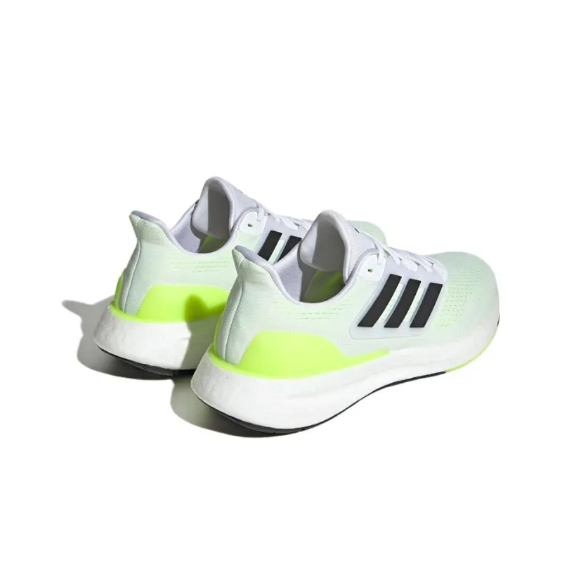 Adidas PureBoost 23 Shoes 'Cloud White Black Lucid Lemon'-2