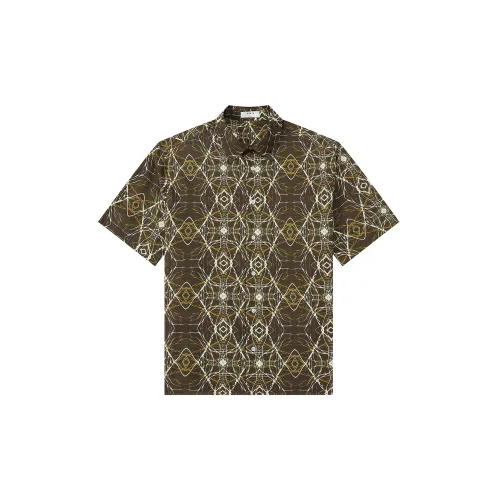 A.B.X Shirts Men Coffee Pattern