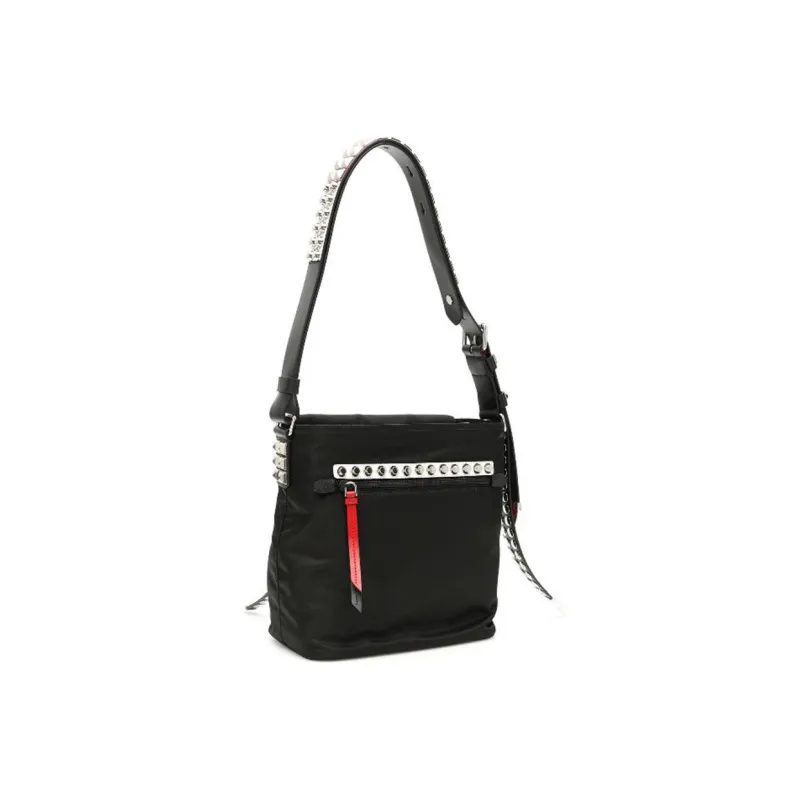 PRADA Nylon Material Shoulder Bag Crossbody Bag Women's Black-5