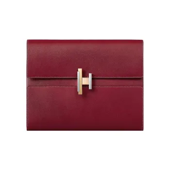 HERMES Cinhetic Villandry Calfskin Handheld Shoulder Bag Crossbody Bag Women's B5 Rubis Gemstone Red