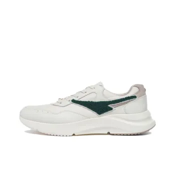 LiNing Commuter Series Cushioning, Slip Resistant, And Abrasion Resistant Low Top Running Shoes Men's Ecru