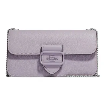 COACH Morgan Leather Baguette Bag, Shoulder Bag, Crossbody Bag Women's Taro Purple