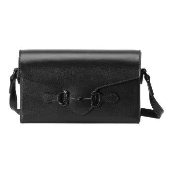 GUCCI Horsebit 1955 Leather Box Bag Camera Bag Shoulder Bag Crossbody Bag Mini Men's Black