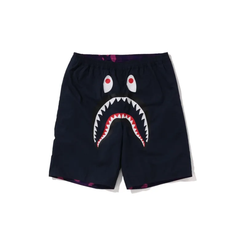 A BATHING APE Solid Shark Beach Shorts-4