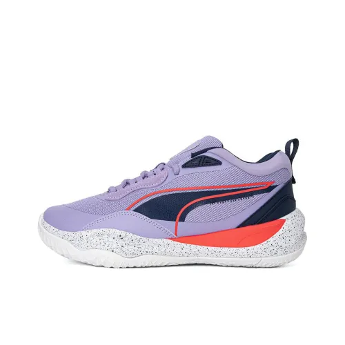 PUMA Playmaker Basketball Shoes Men Low-Top Purple/White/Red