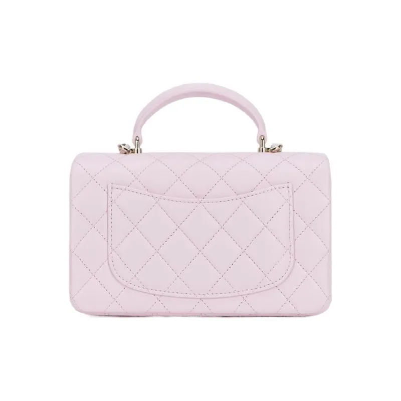 CHANEL Classic Flap CF Lambskin Shoulder Bag, Crossbody Bag, Handbag Women's Pink-4