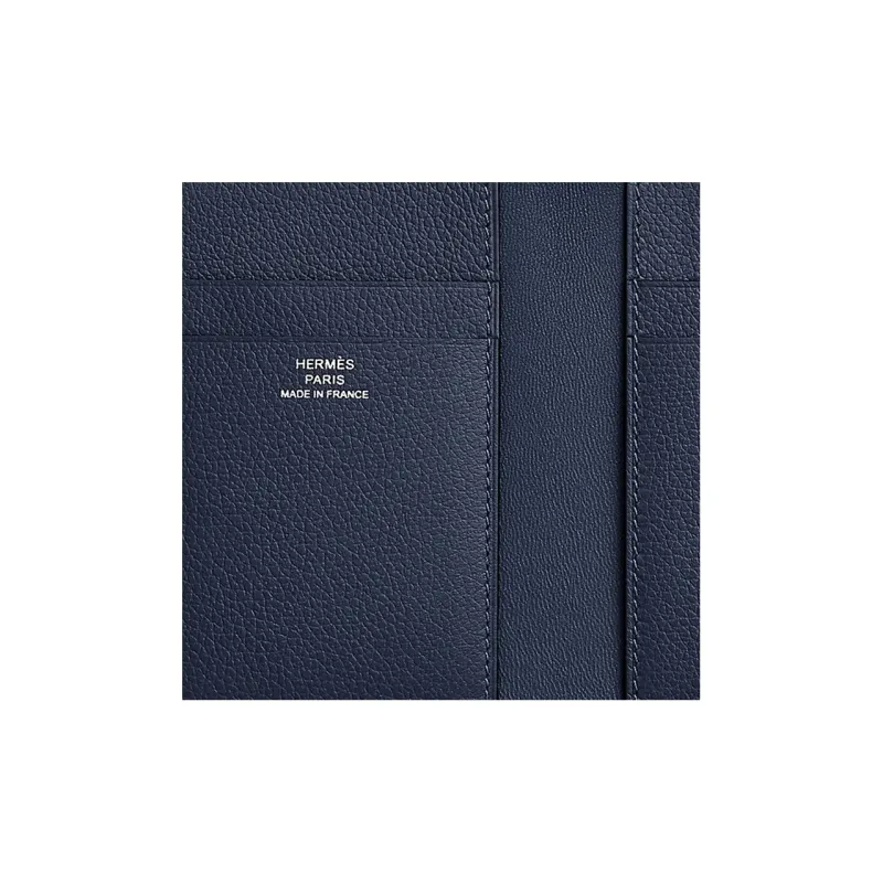 HERMES MC² Euclide Epsom Calfskin Coin Purse Foldable Card Holder Men's Thyme Green/Midnight Blue-2