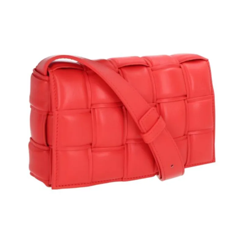 Bottega Veneta Padded Cassette Lambskin Shoulder Bag, Crossbody Bag Trumpets Women's Orange-3