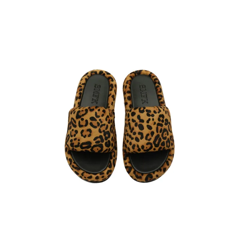 SMFK Slide Slippers Women's Leopard Print-2