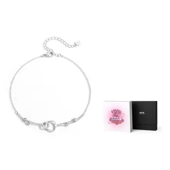 AKAK 925 Sterling Silver Anklets Women's Silver White