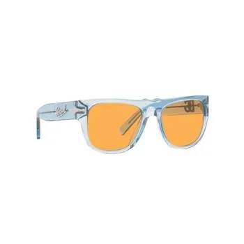 PERSOL Plate Frame Square Sunglasses Women's Blue