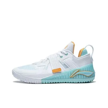 LiNing Rage Wear Resistant Low Top Basketball Shoes Men's White Cyan