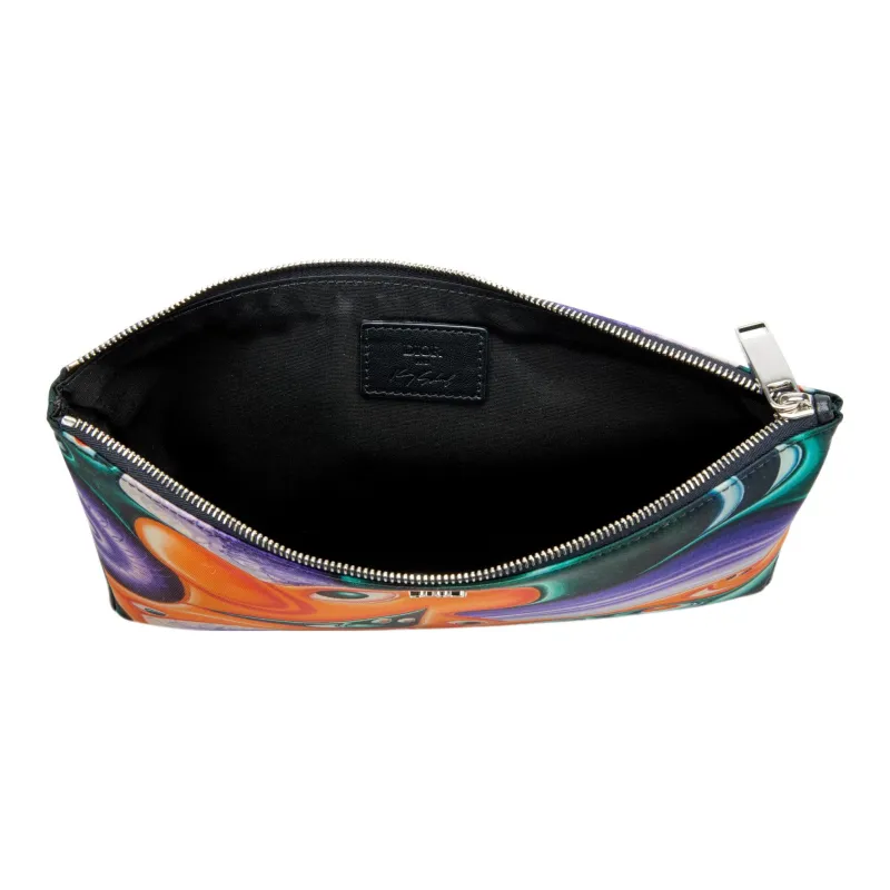 DIOR Nylon Handbag Clutch Regular Men's Orange/Multicolor Print-3